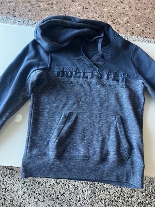 Sudadera Hollister azul y gris