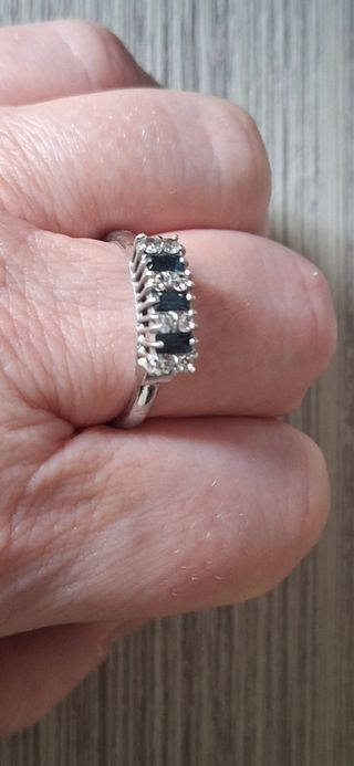 Anillo cinconita y zafiro.Tamaño grande.