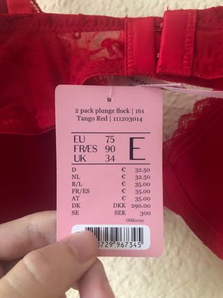 Sujetador rojo Hunkemöller