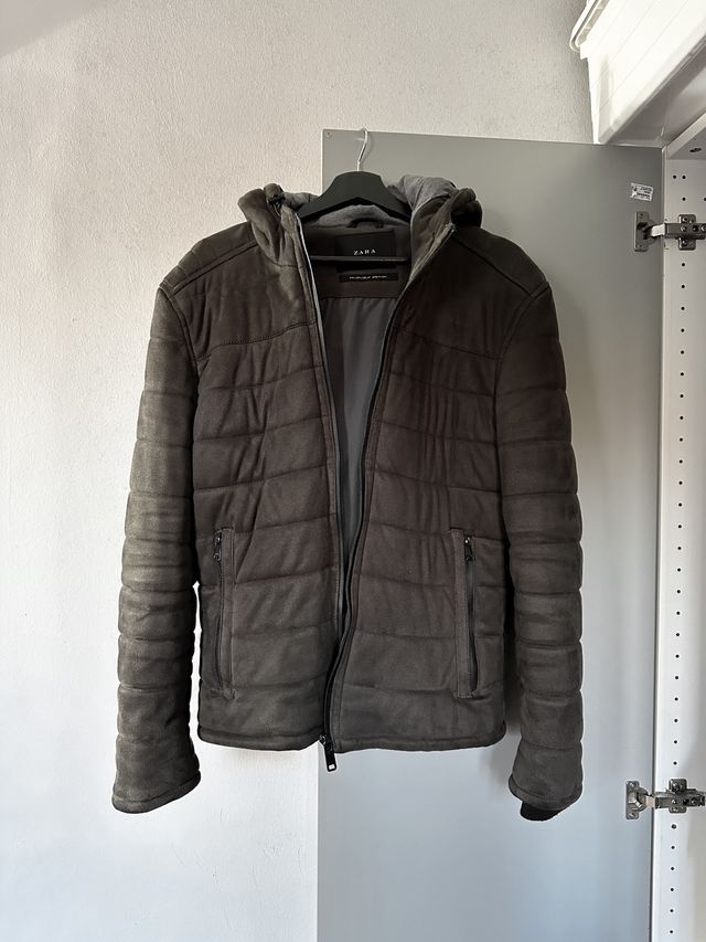 Giubbotto bomber effetto camoscio Zara verde khaki