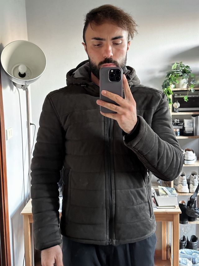 Giubbotto bomber effetto camoscio Zara verde khaki