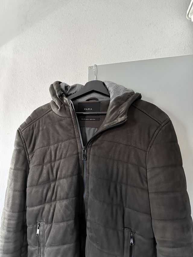 Giubbotto bomber effetto camoscio Zara verde khaki