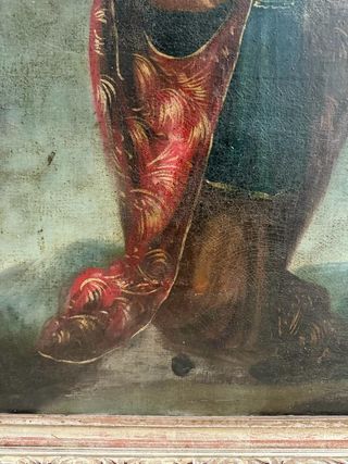 Santa Bárbara, antiguo óleo reentelado.