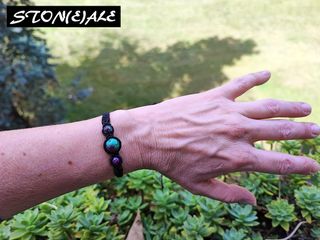 Bracciale in macrame con ruby in zoisite