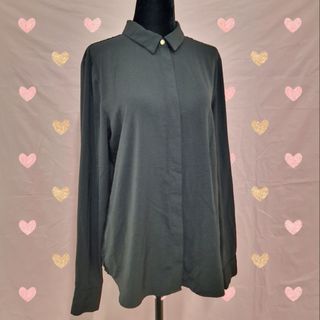 Blusa negra botones ocultos Talla38 H&M