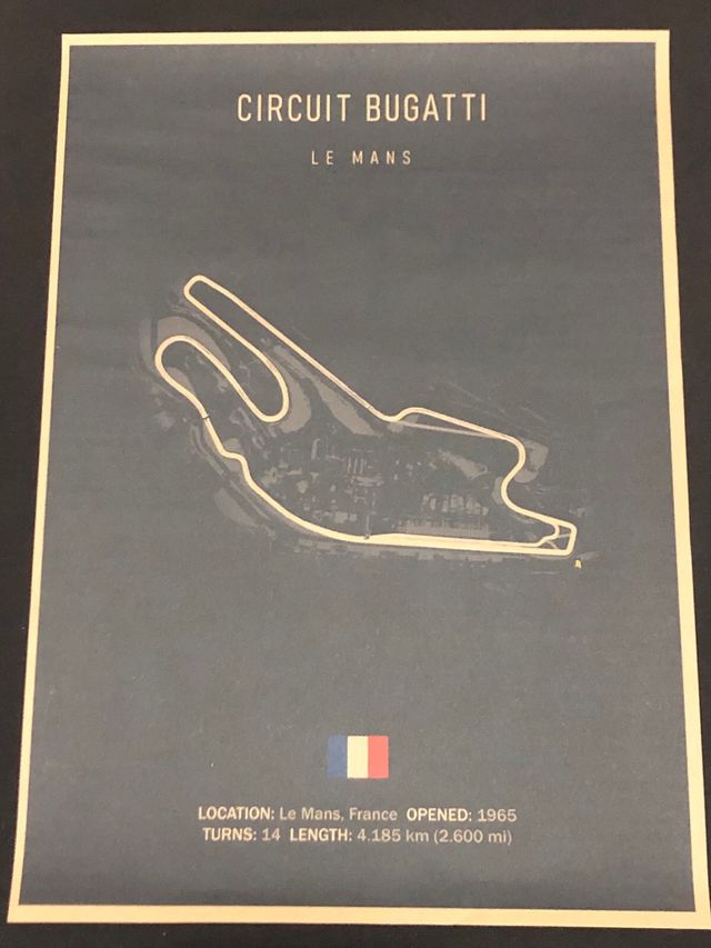 Poster circuito de Le Mans Bugatti