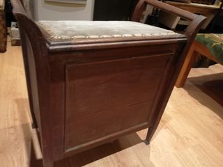 Mueble banco inglés caoba antiguo para piano