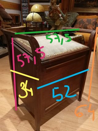 Mueble banco inglés caoba antiguo para piano