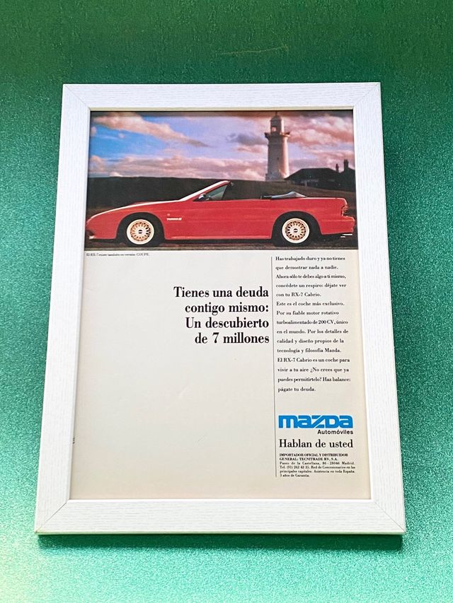 MAZDA RX7 cabrio turbo cuadro cartel manual