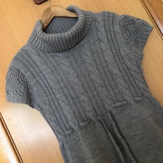 Vestido suéter jersey gris mujer talla 40/L 