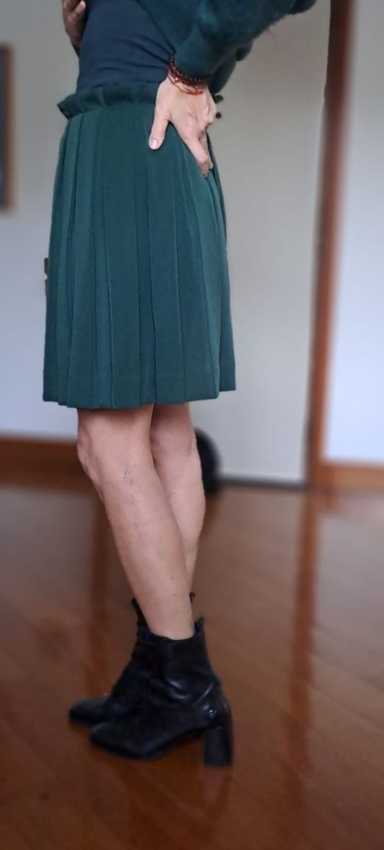 Gonna a pieghe verde