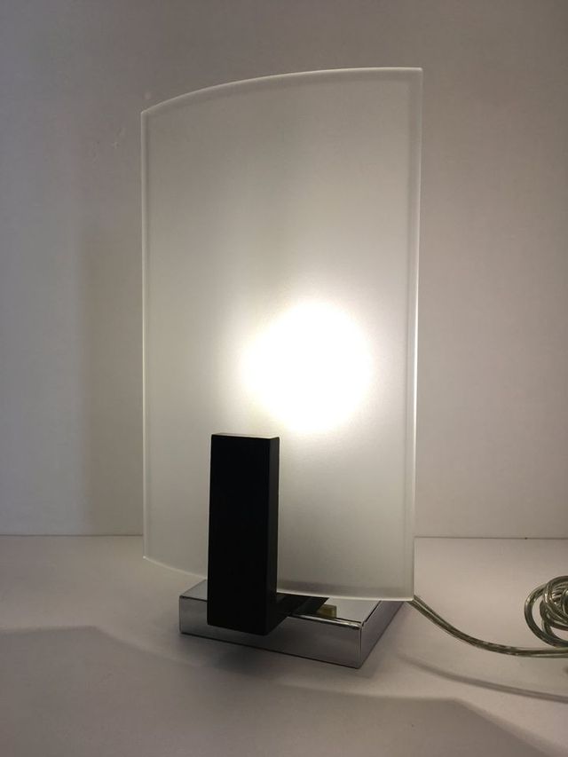 Lampada tavolo legno wenge' e vetro