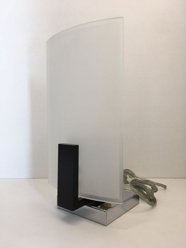 Lampada tavolo legno wenge' e vetro