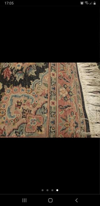 Preciosa alfombra lana, seda.1,90×65