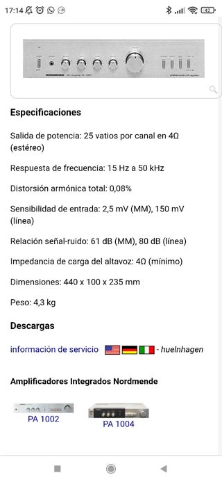 amplificador nordmende pa 1000