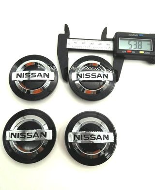 4 CENTROS DE RUEDA NISSAN 54mm NEGRO