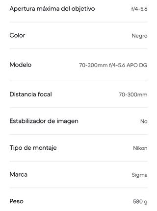 Objetivo camara Nikon
