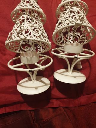 Pareja de candelabros navidad VINTAGE muy cuidado