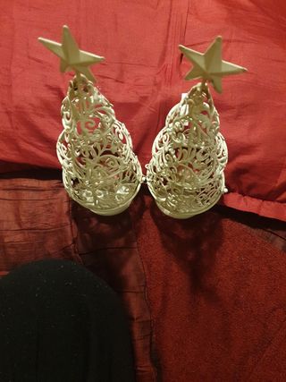 Pareja de candelabros navidad VINTAGE muy cuidado