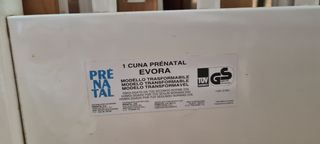 Cuna madera blanca Prenatal. SOLIDARIO.