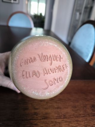 Jarra y vasos de vino en cerámica, hechos a mano