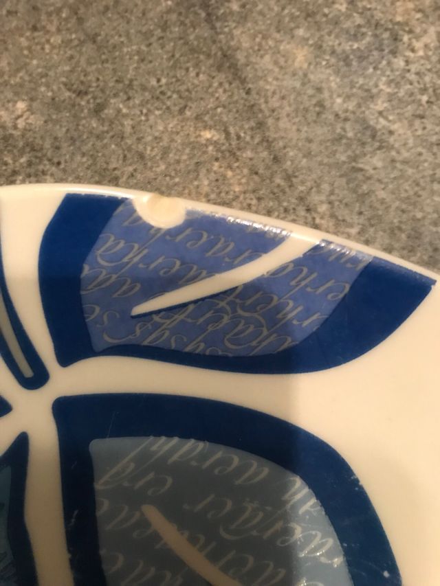 Conjunto 6 platos loza decorados, 3hondos +3llanos