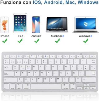 Teclado bluetooth inalámbrico portátil
