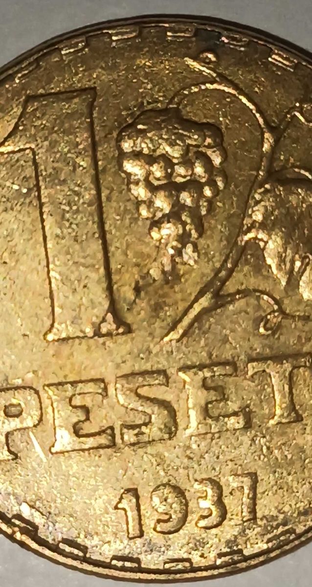 Error cuño. Moneda 1 peseta 1937