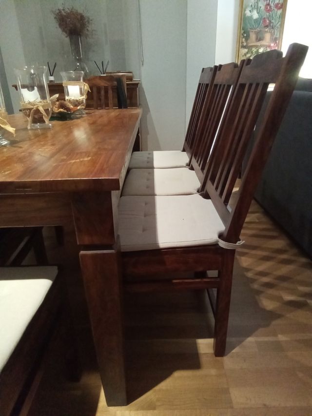 8 sillas de madera de teka