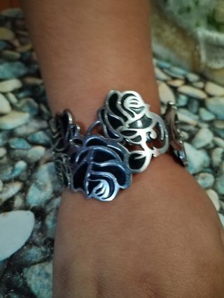 Brazalete pulsera de acero y esmalte  tous