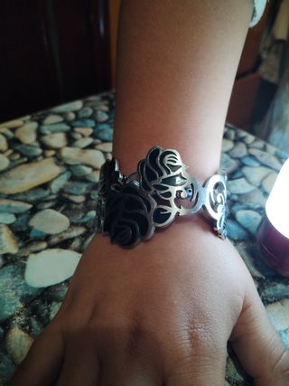 Brazalete pulsera de acero y esmalte  tous