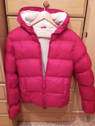 Abrigo plumas rosa talla M