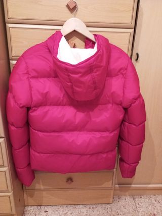 Abrigo plumas rosa talla M