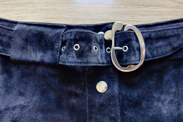 FALDA NEGRA PIEL ANTE AUTÉNTICA