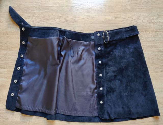 FALDA NEGRA PIEL ANTE AUTÉNTICA