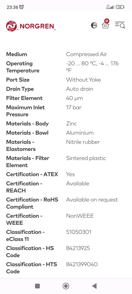 Modulo filtro y lubricador Norgren