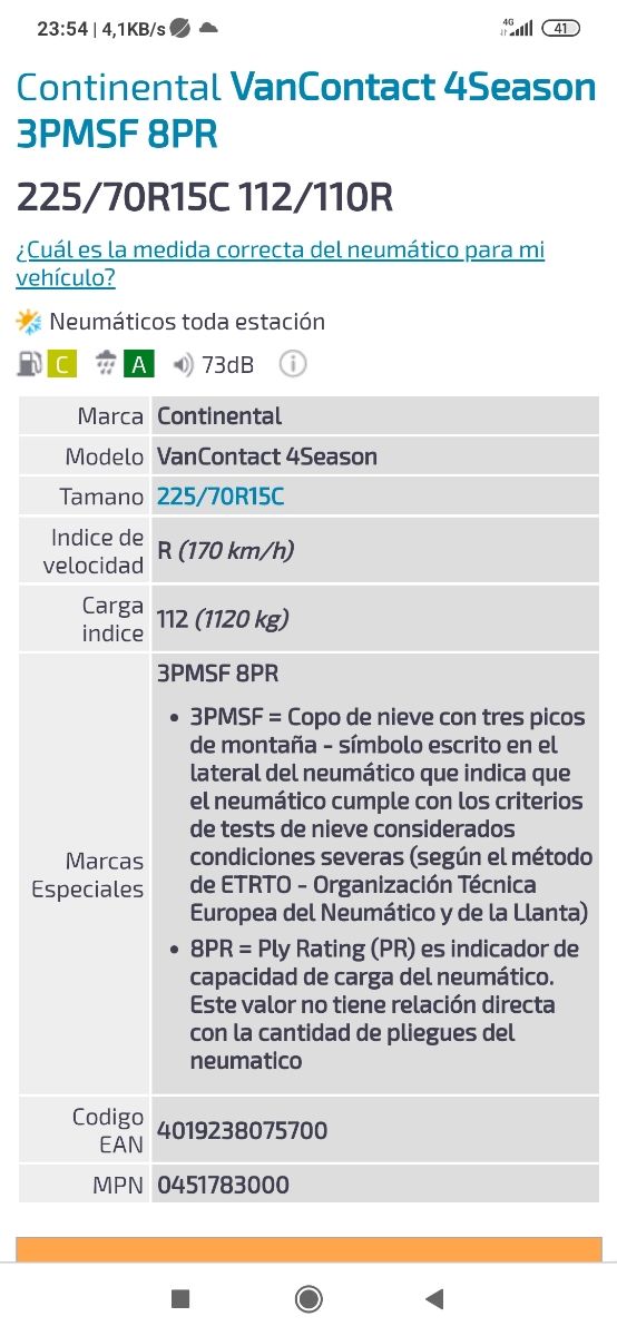 RUEDA REPUESTO FIAT DUCATO,4 ESTACIONES 225/70R/15