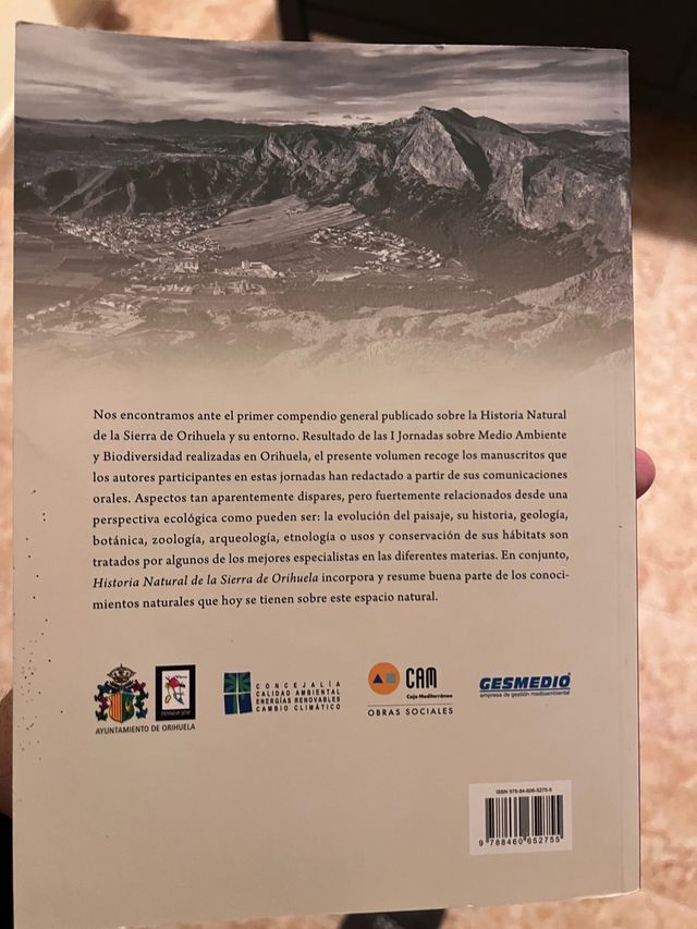 LIBRO: Historia natural de Sierra de Orihuela