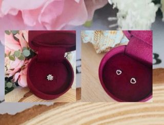 anillo y pendientes oro blanco y diamantes