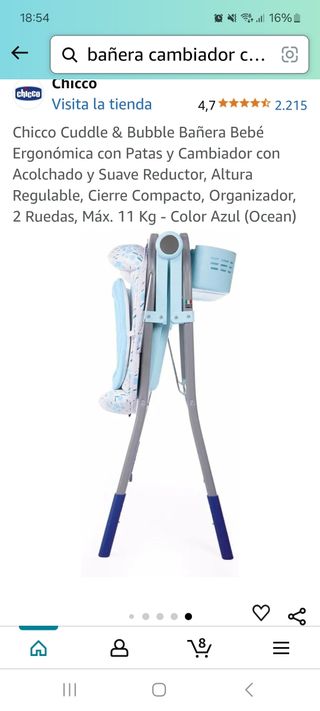 Bañera cambiador portátil.