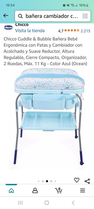 Bañera cambiador portátil.