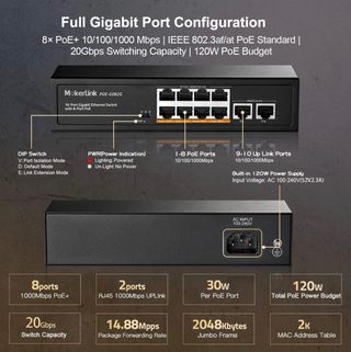 SWITCH GIGABIT PoE DE 10 PUERTOS