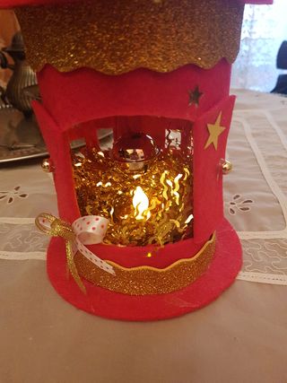 Lanterna in feltro con candelina inclusa