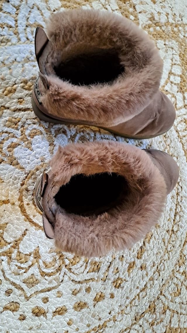 Botines de pelo marrón 38 brillante