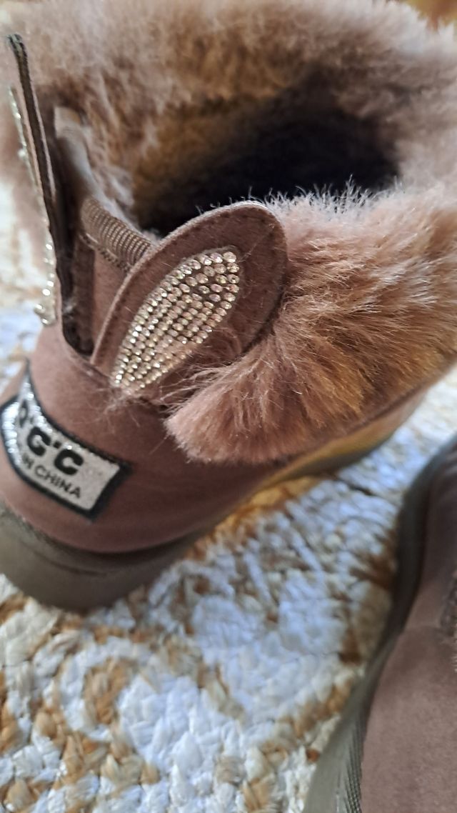 Botines de pelo marrón 38 brillante