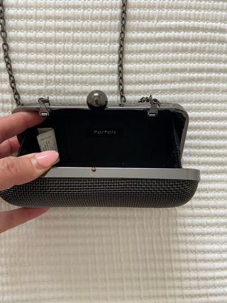 Bolso de mano plata envejecida