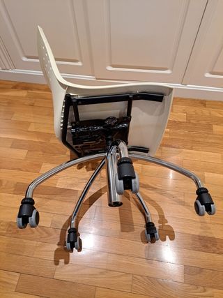 SILLA HIDRÁULICA REGULABLE 5 RUEDAS BLANCA