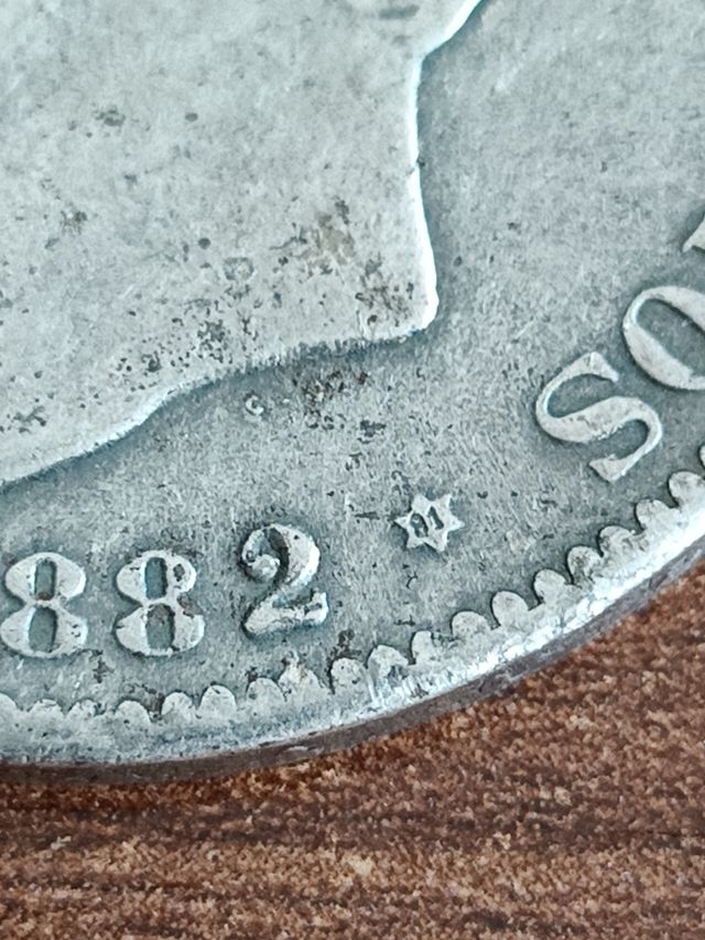 Moneda 5 pesetas Alfonso XII, Falsa de época