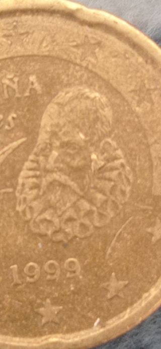 A105 - - Error , 20 Céntimos España 1999 .