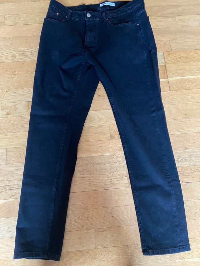 PANTALÓN VAQUERO  ZARA-NEGRO